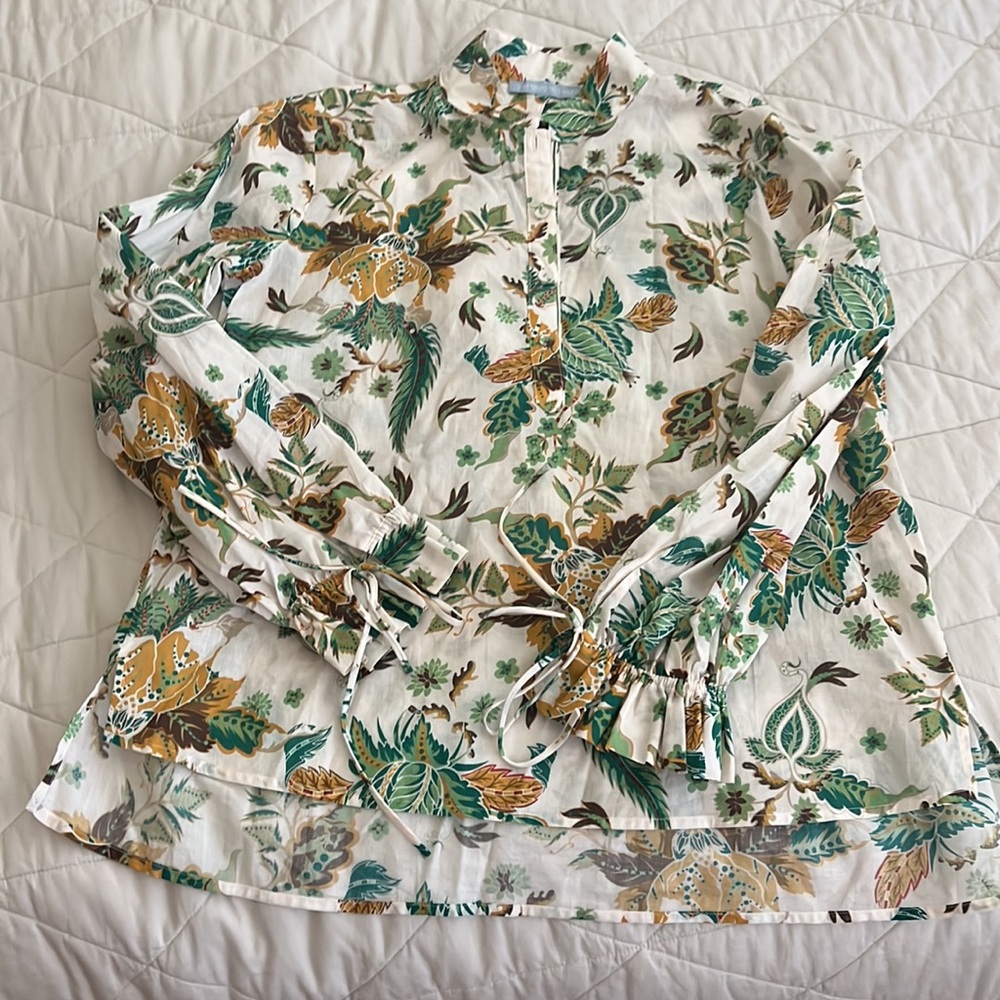 Antonio Melani x The Nat Note Ivy Paisley Floral Print Voile Blouse MEDIUM